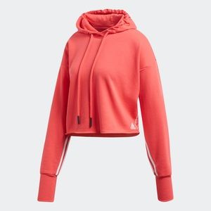 ADIDAS MUST HAVES RECYCLED COTTON CROPPED HOODIE
